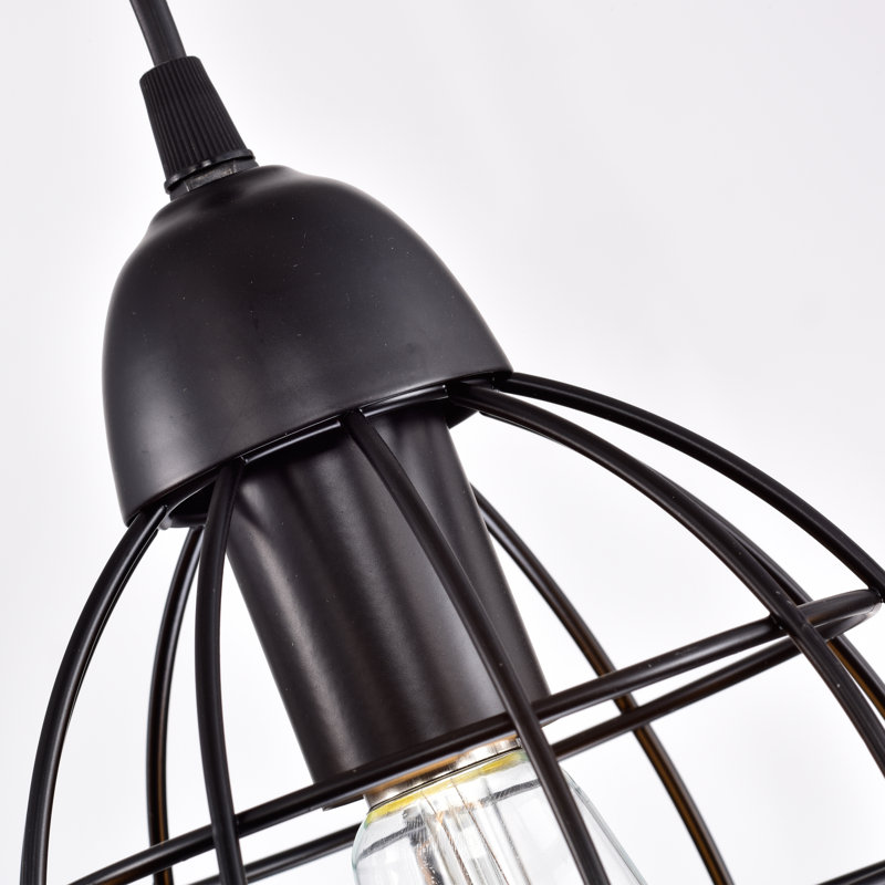 Luminaire suspendu 5 lumières B, Noir, Noir
