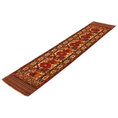 Antonioni One-of-a-Kind 2'8" X 12'2" New Age Runner Wool Area Rug in Red