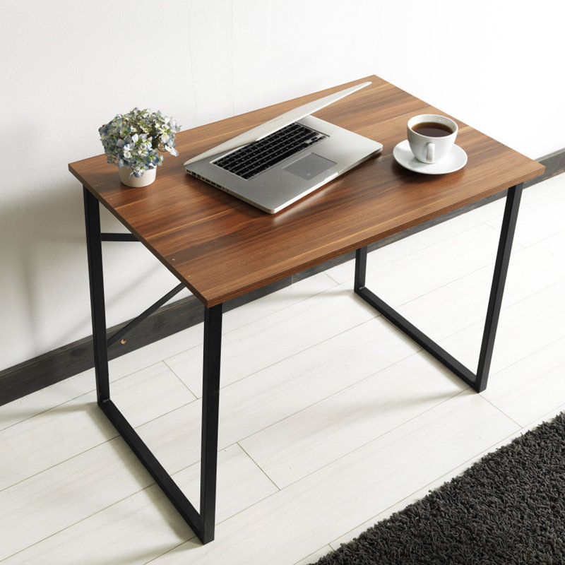 Writing Desk,Computer Desk,Home Office Desk, Walnut/Black