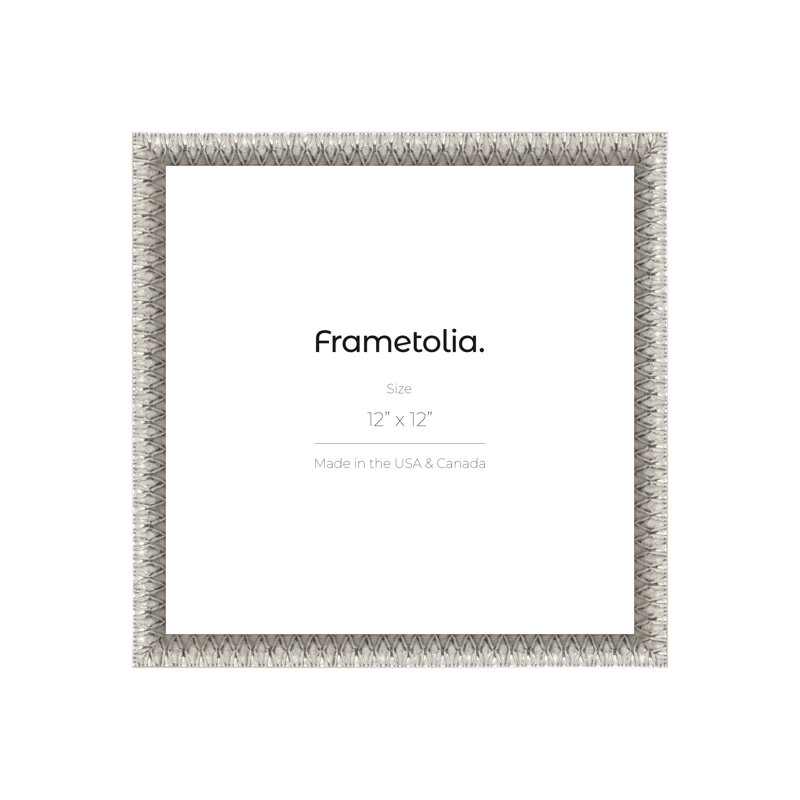 Cadre mural argenté Frametolia Art Deco - sans passe-partout, 12 po x 12 po, Argent argent