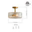 Traditional Striped Glass Flush Mount - 12in, 2-Light, Antique Brass-1305980876-1305980877