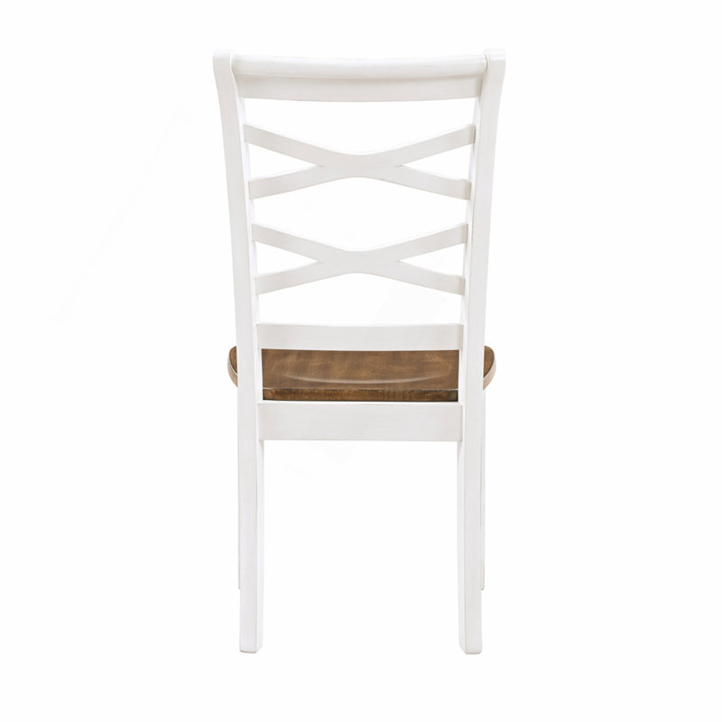 Ensemble de table de salle à manger cerise et blanc 7 pièces et 6 chaises d'appoint en X