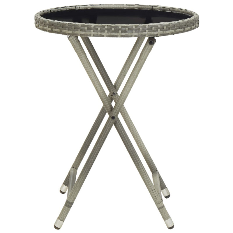Hisham Round Glass Outdoor Bistro Table - 60 cm W 60 cm D, Grey