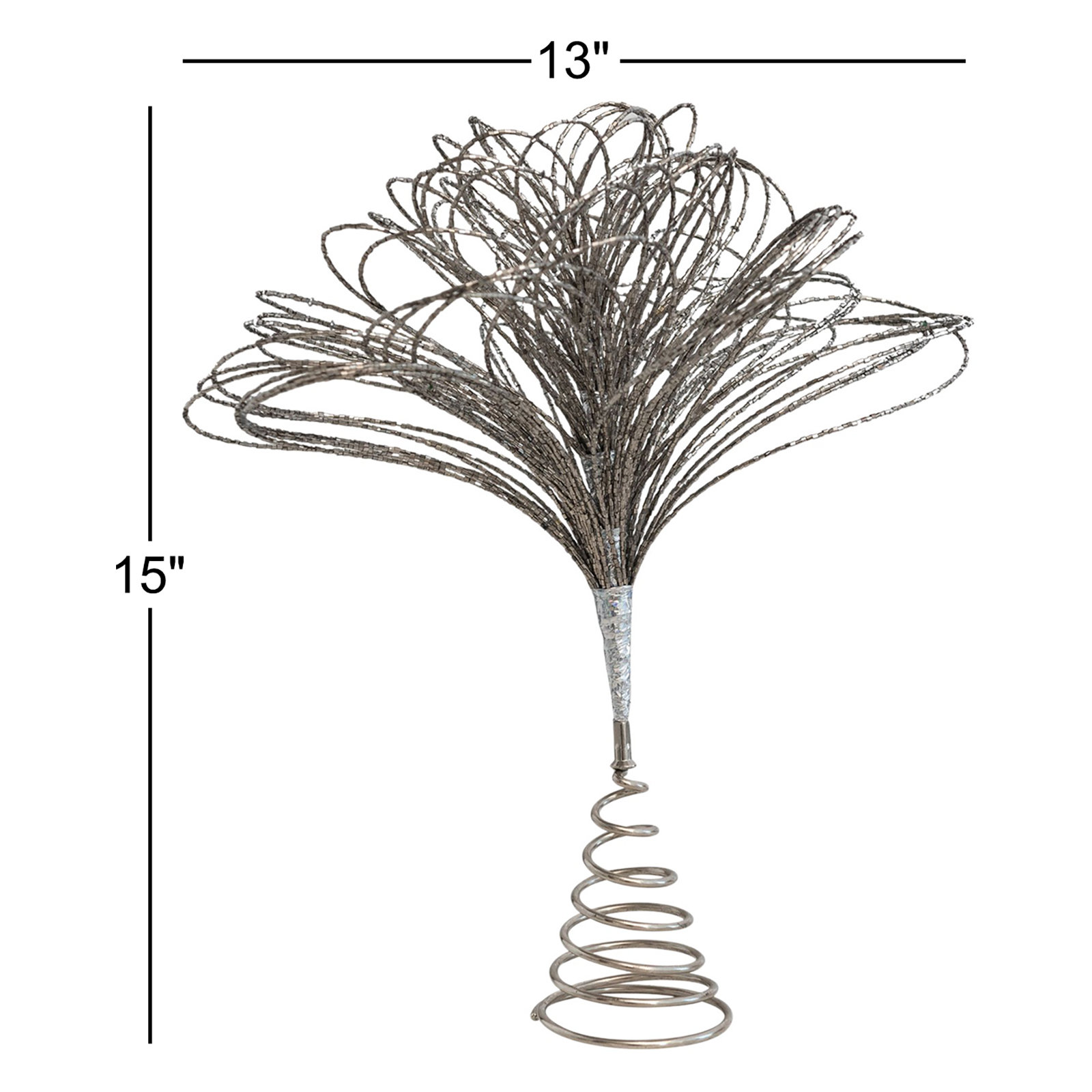 Inisha Annual Ornament Tree Topper, 15" H x 13" W x 13" D, Gunmetal
