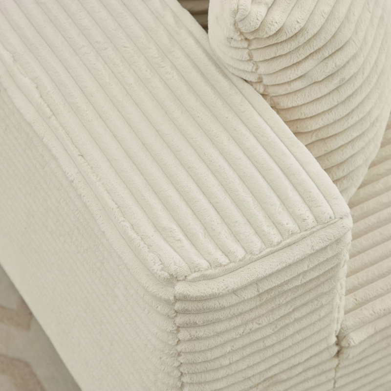 Canapés modulaires désossées pour le salon: siège long à droite, Orienté à droite, Velours côtelé beige