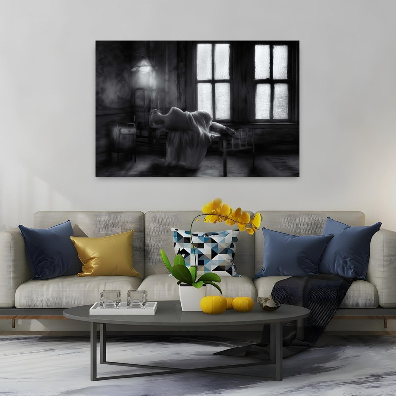 " Solitary Room Study Dramatic Gothic Vintage Architecture Wall Art Print " by Charlaine Gerber, 40" H x 60" W