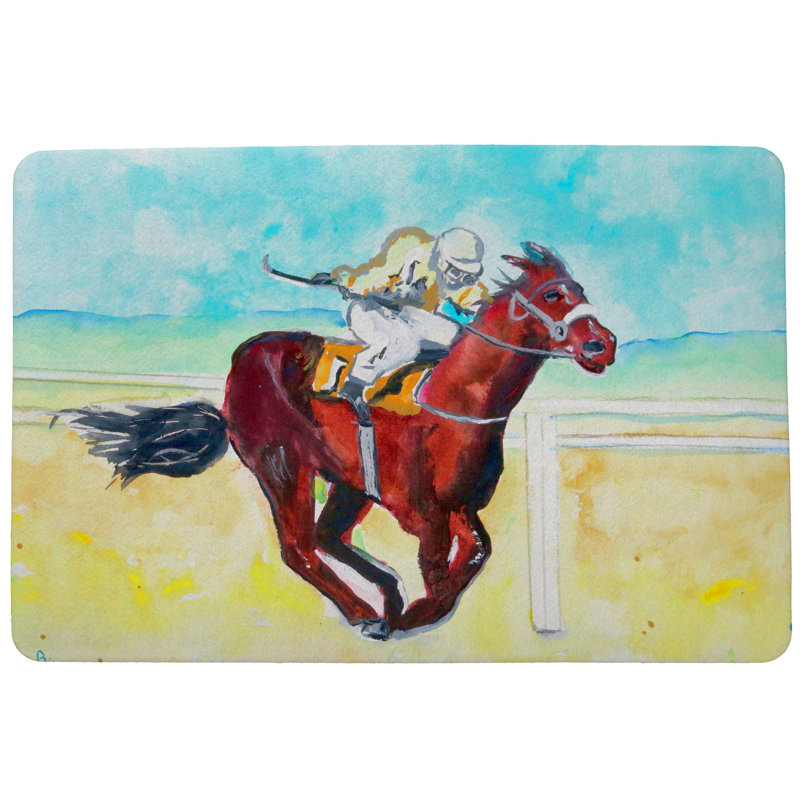 Tapis d'intérieur / extérieur antidérapant Sison Horse, Rectangle 1 pi 6 po x 2 pi 2 po