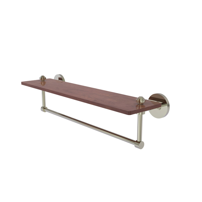 Tablette avec barre à serviettes Trond Ironwood, Nickel poli, H 4 po x l 22 po x P 5 po
