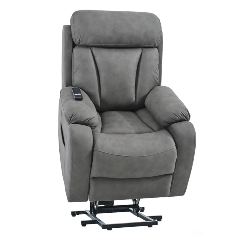 Electric Power Lift Recliner Chair, Dark Gray Velvet