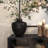 Black Glass Decorative Vase, 12" x 12" x 13