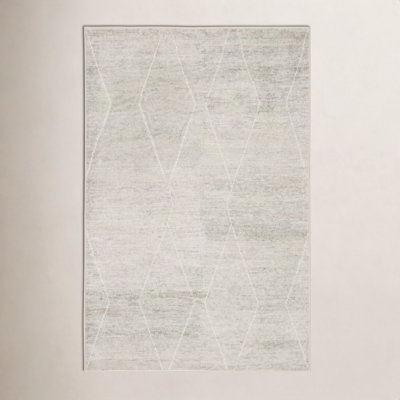 Flensburg Light Blue Ivory Hand-Knotted Rug