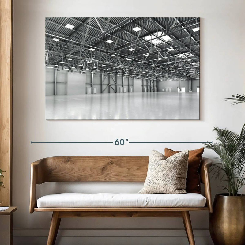 Lilie Monochrome Empty Warehouse, 34" H x 51" W