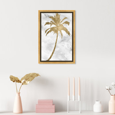 Palm Tree Gold " Floral And Botanical Palm Tree Gold, Modern & Contemporary Gold " by Oliver Gal