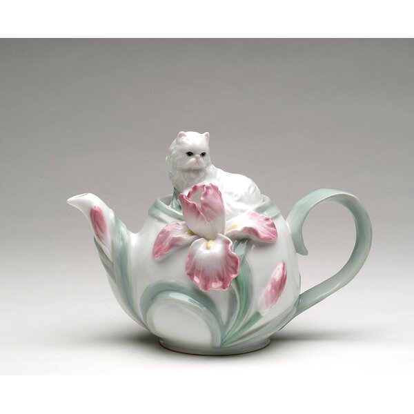 SAKI Porcelain Teapot, 48 Ounce Tea Pot with Infuser, Loose Leaf and  Blooming Tea Pot - Black