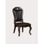 Chaises d'appoint traditionnelles 2 pièces en bois de noyer brun foncé