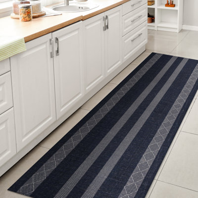 Tapis bleu marine / gris Braylyn