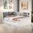 Daybed With Trundle, Storage Shelves, Upholstery Headboard And Rotatable Storage Board-751595151-751595149