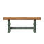 Ensemble de salle à manger Marcotte 78 po en bois massif fini chêne avec chaises à dossier à fuseaux - 6 pièces, table à piètement noir antique, chaises et banc à piètement en sauge antique-1518945074-1518945075