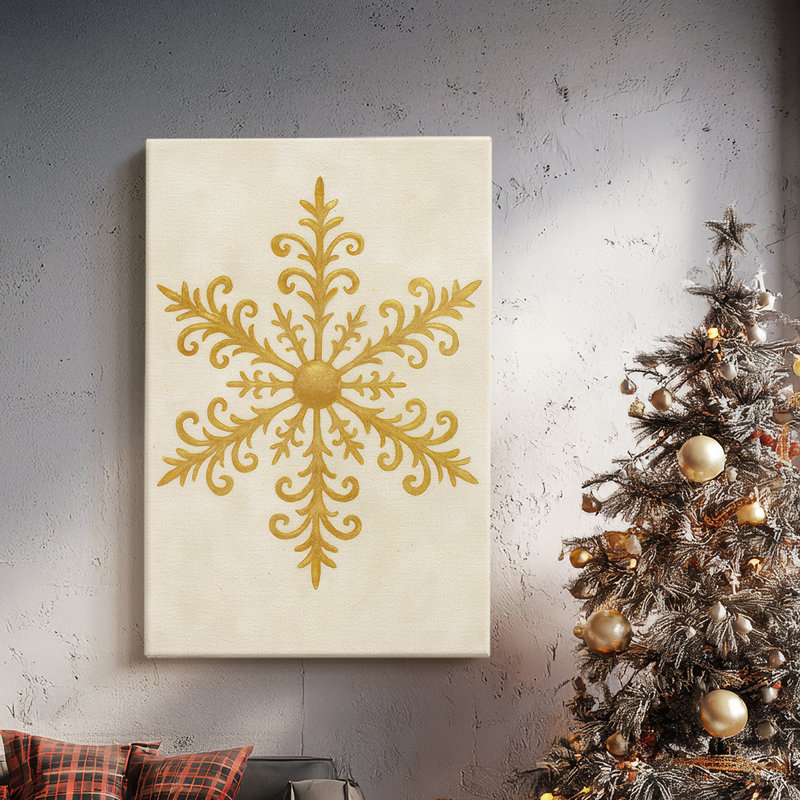 Tinsel - Carré de nuit doré - Toile tendue avec châssis de qualité supérieure, H 27 po x l 18 po