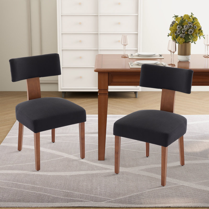 Chaise rembourrée l 20,45 po, Noir