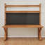 Bureau de direction rectangulaire en bois massif brun clair-1540509869