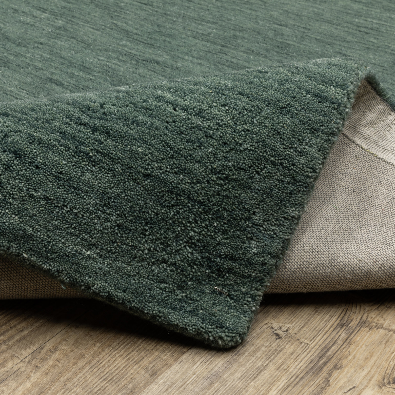 Yolandi Teal Hand-Tufted Wool Rug, Runner 2'6" x 8'