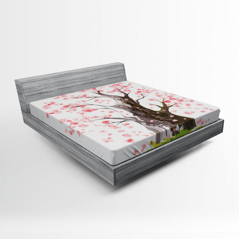 Microfiber Floral Fitted Sheet, Full Fitted Sheet