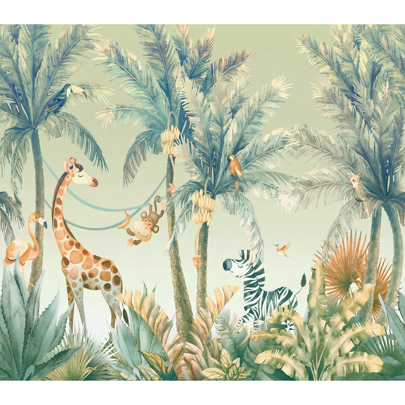 Murale blanche Jungle Jamboree, White