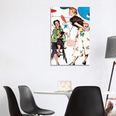 1954 Woman Magazine Plate 1 Piece Wall Art on Canvas