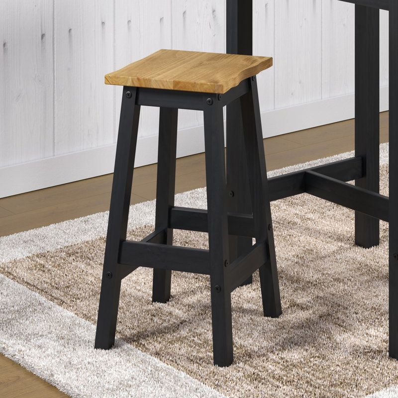 Steele Solid Wood Counter Stool, Black