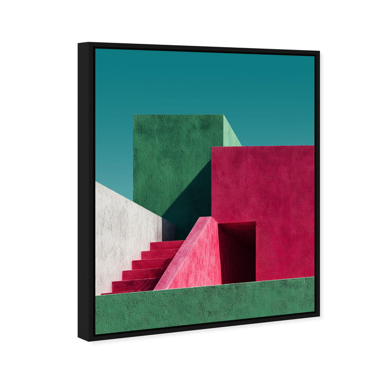 Minimalist Maze I Print by Oliver Gal, 17"H x 21"W, Black Floater Frame