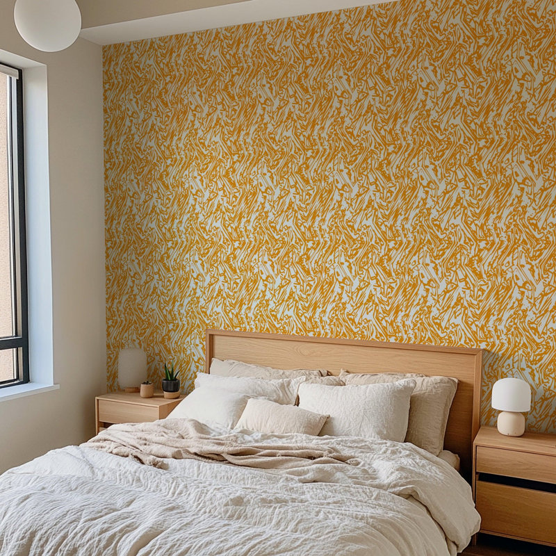 Rouleau de papier peint mat L 10 pi x l 24 po The Blush Label, Tangerine, Faux Grasscloth