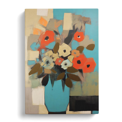 Modern Flowers Mid Century Vol.9 - Wrapped Canvas