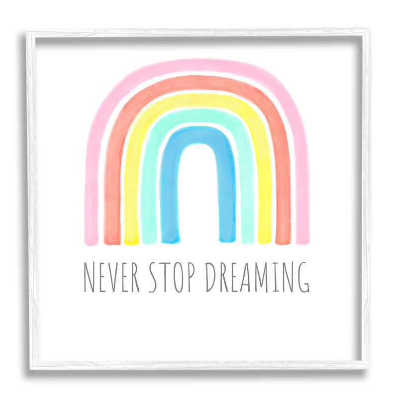 Never Stop Dreaming cmw-038 Personalized Wall Art, Coastal White Framed Giclee, 17'' H x 17'' W, Yes