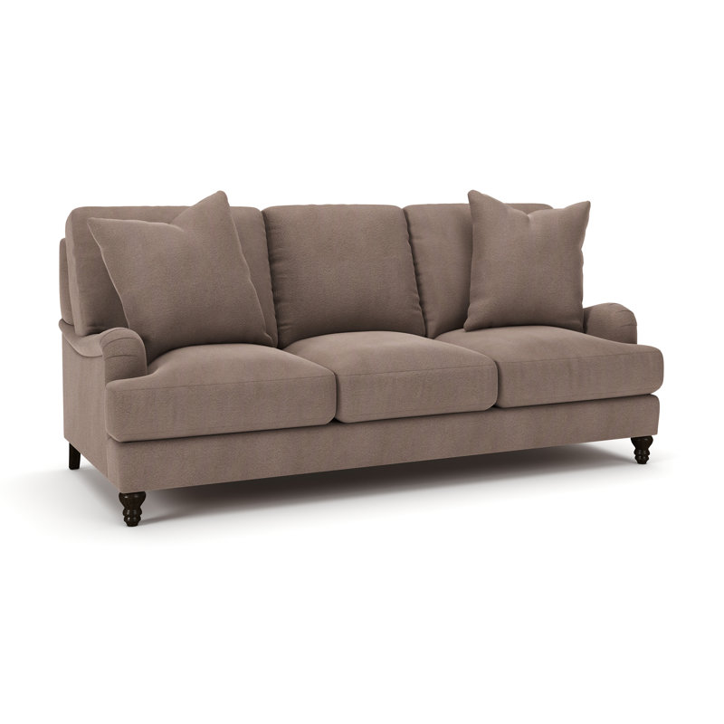 Walters 88'' Recessed Arm Sofa, Bella Cocoa Performance Velvet