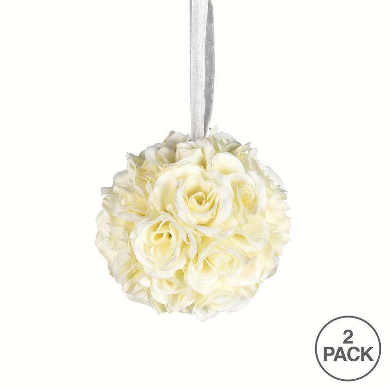 Artificial Rose Ball, White