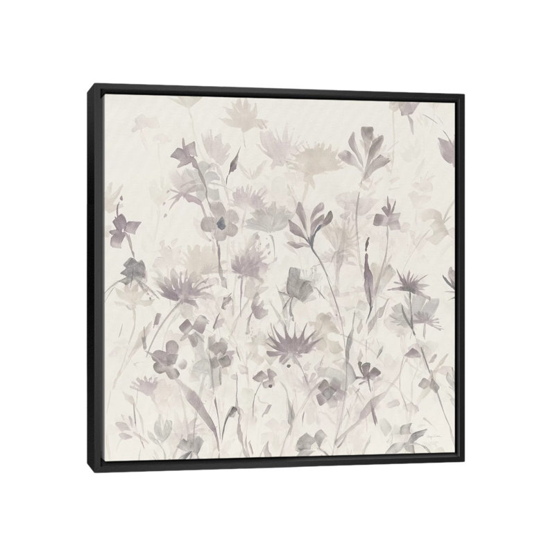 «Garden Shadows IV», reproduction d'art sur toile en gris, H 18 po x l 18 po x P 1,5 po, Toile avec cadre noir