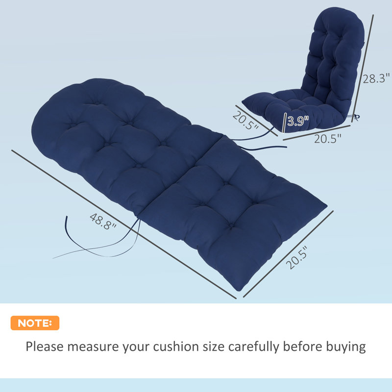 Adirondack Chair Cushions Set of 2, Tufted Lawn Chair Cushions, Blue