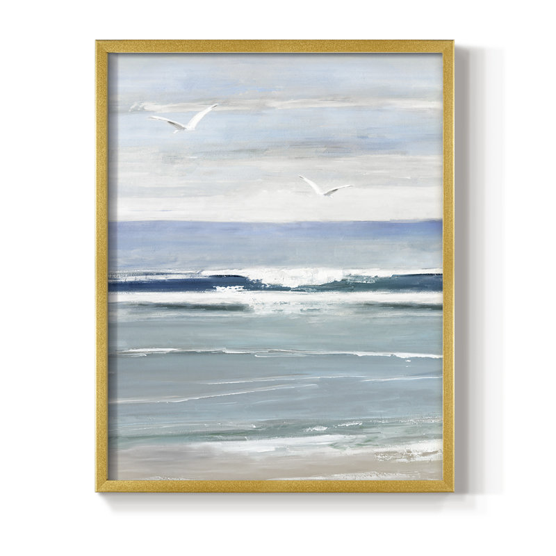 Seagull Bay II, reproduction encadrée - bois massif, Or, H 10 po x l 8 po