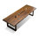 Tan Rectangular Solid Wood  Dining Table