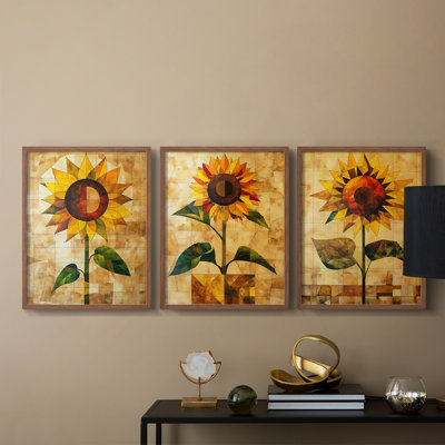 Floral Study  Series  CLXII  -Set Of 3 Framed Giclee Prints -Ready to Hang