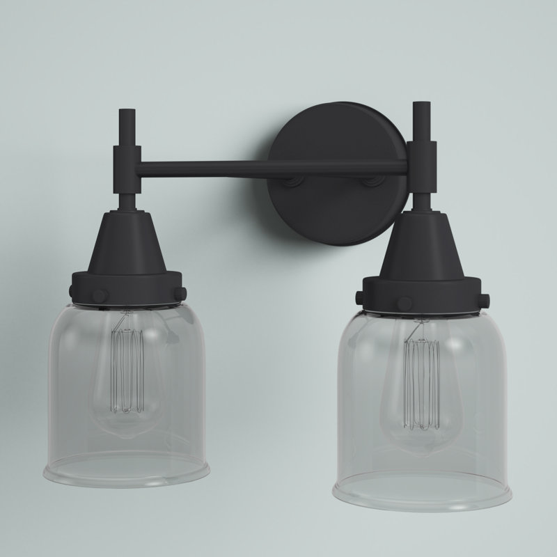 Gayle 2 - Light Dimmable Vanity Light, Matte Black, Clear, 60 Watt Vintage Incandescent Bulb