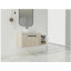 Meuble-lavabo moderne 42 po avec lavabo d'art en céramique, dalle de pierre plate blanche et petites tablettes de rangement, porte à fermeture douce, ensemble KD (Top-BAB101MOWH)