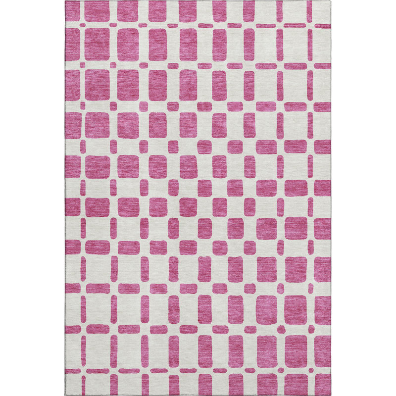 Premium Machine Washable Prisco Blush Rug, Rectangle 10' x 14'
