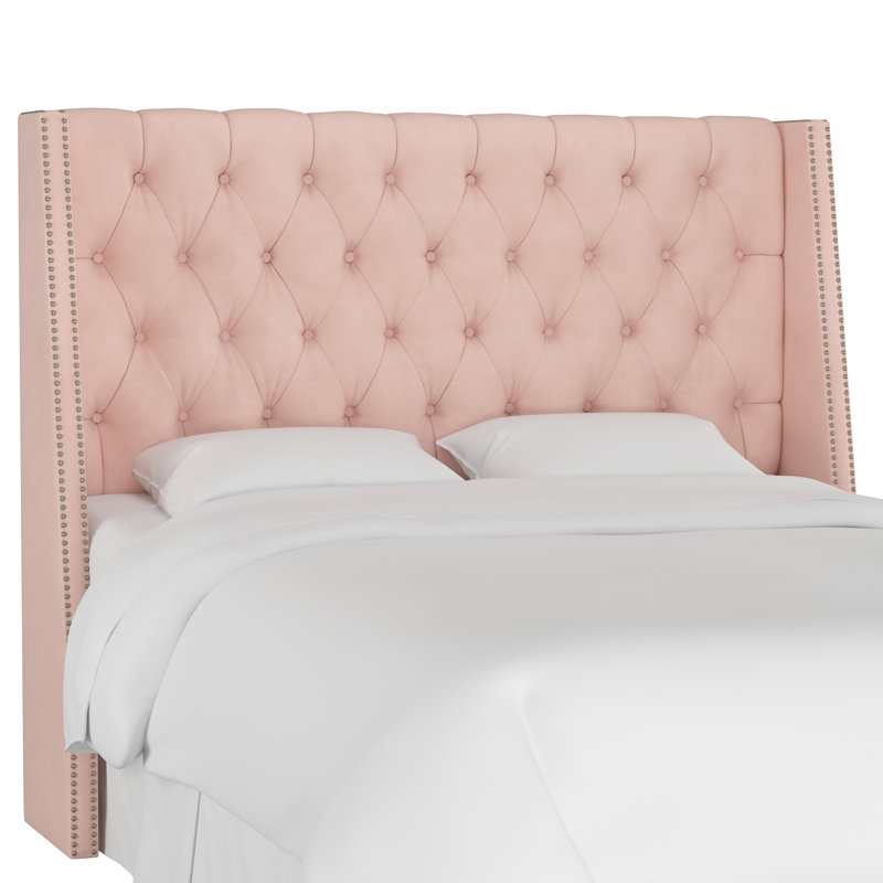 Crosston Upholstered Headboard, Queen, Blush Velvet, Velvet