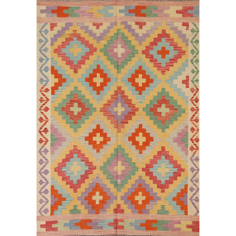 Tapis oriental en laine réversible kilim 5 x 7