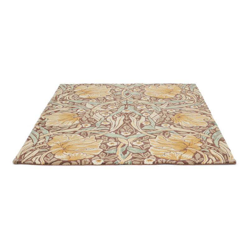 Hand Tufted Wool Floral Area Rug in Blue, Rectangle 5'7" x 7'10"