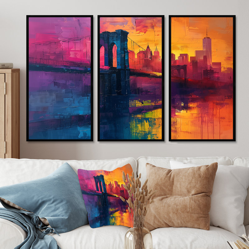 Fonteyne " Fonteyne " 3 - Pieces, H 28 po x l 36 po, Cadre flottant noir
