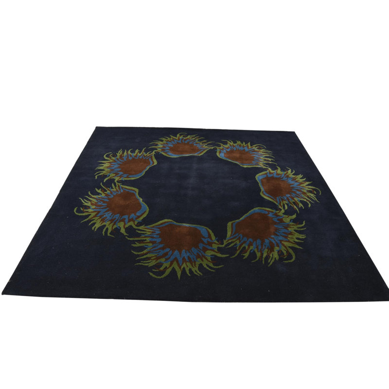 Tapis carré bleu marine Pineland 7 pi 7 po x 7 pi 7 po