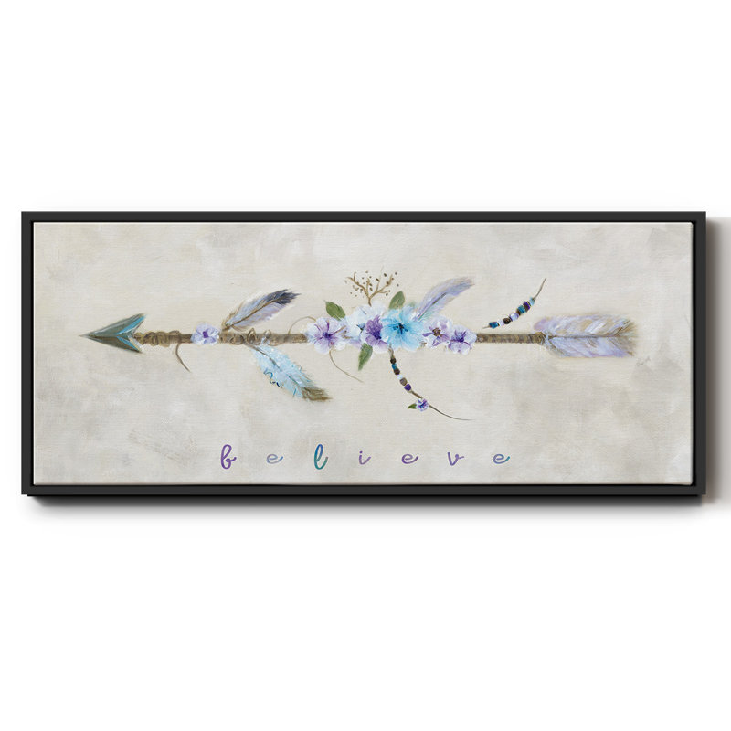 Boho Arrow I - toile encadrée, H 12 po x l 30 po